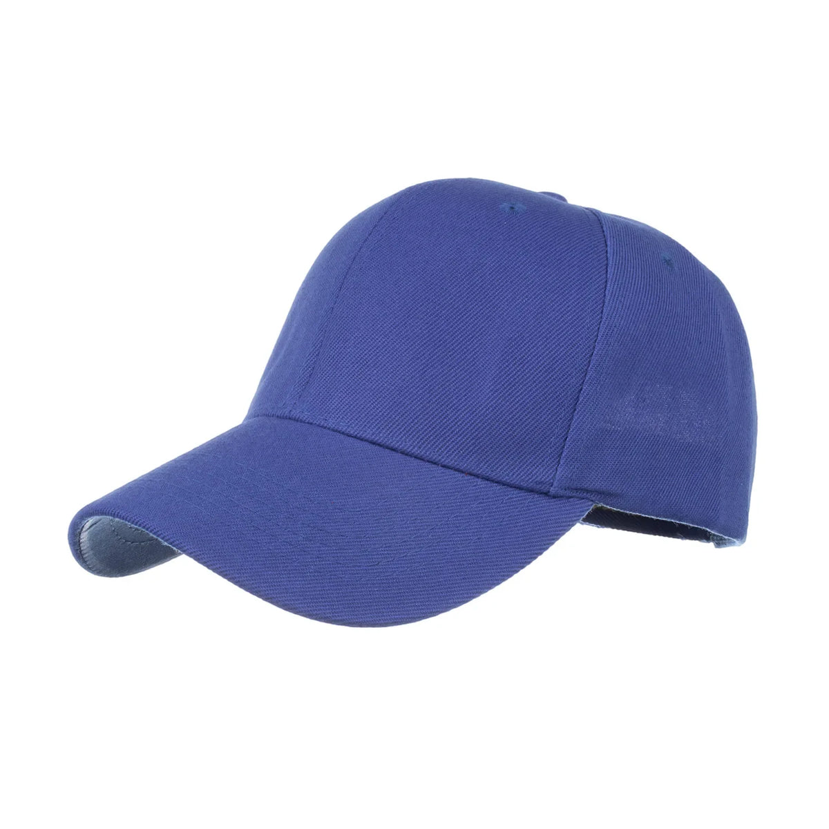 Unisex solid color baseball cap by TrendLux Wear, 5-panel structured hat in various colors, shown in black and white.