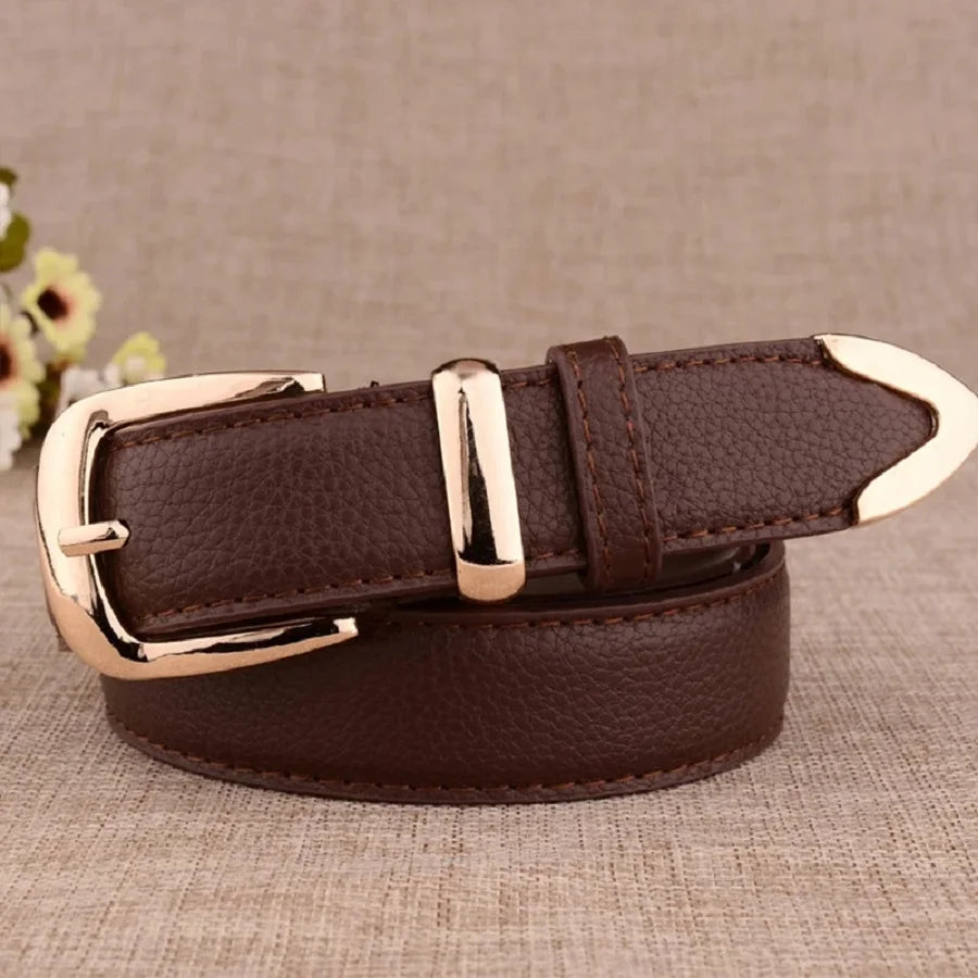 Women's Vintage Pin Buckle PU Leather Trouser Belt. TrenLux Wear