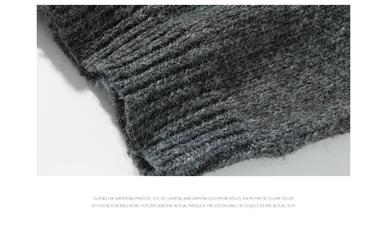 Men's oversized round neck pullover sweater by TrendLux Wear in warm polyester knit, available in three colors.