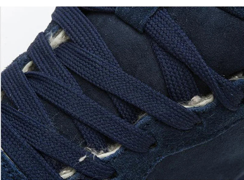 Men's Winter Lace-Up Fur Plush Ankle Boots – Warm Snow Boots Plus Size
