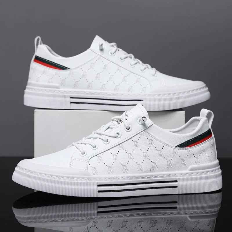 Men's all-season waterproof sport sneakers by TrendLux Wear, low-top lace-up design with breathable material and sturdy outsole.