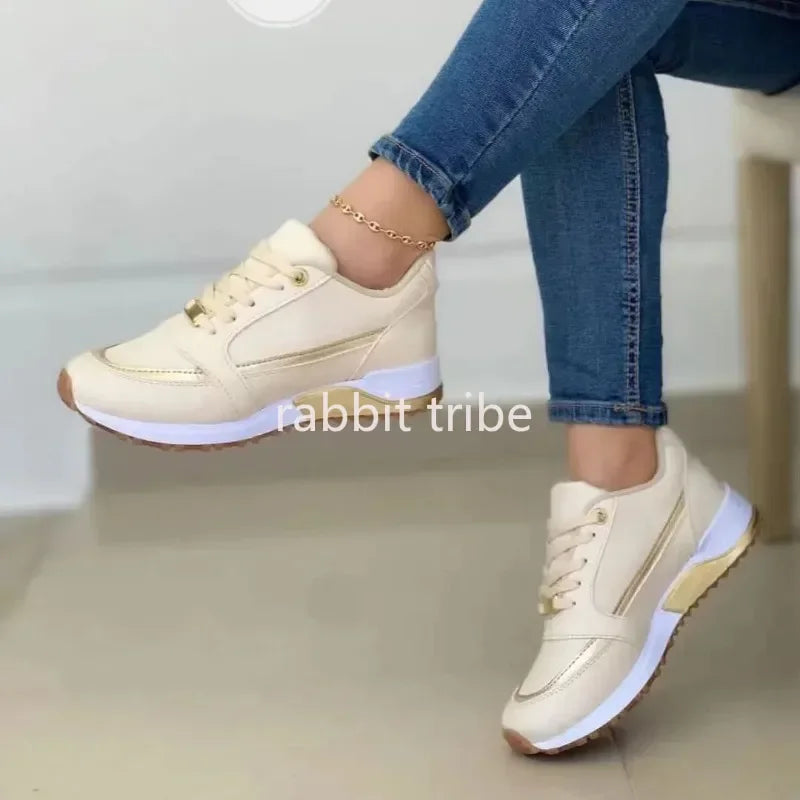TrenLux Wear Women's Lace-Up Height-Increasing  Casual Sneakers TrenLux Wear