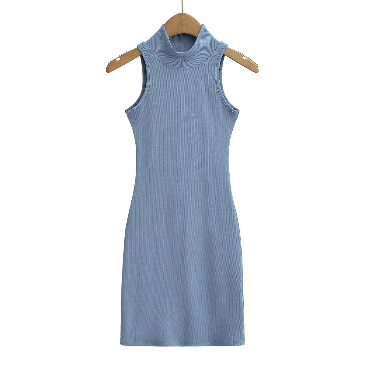 Women's knit turtleneck bodycon ankle-length maxi dress by The Glow Sanctuary, featuring a fitted silhouette and cozy knit fabric.