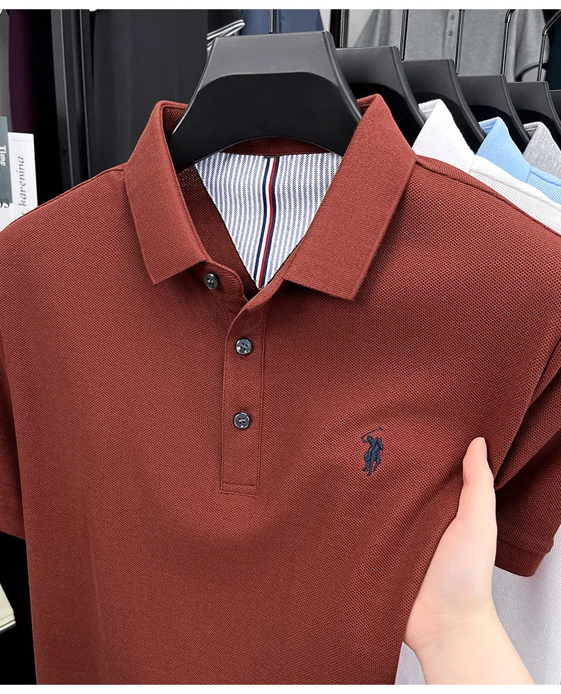 Men's Embroidered Cotton Golf Polo