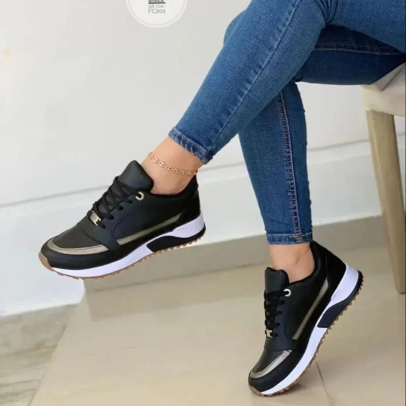 TrenLux Wear Women's Lace-Up Height-Increasing  Casual Sneakers TrenLux Wear