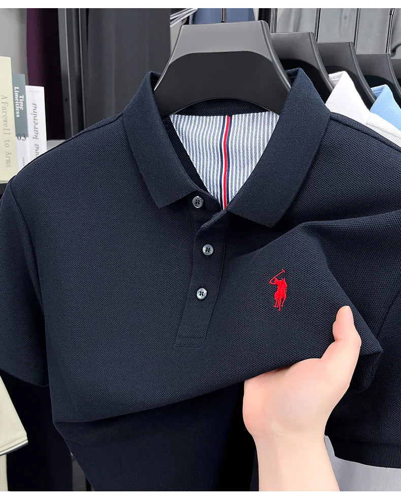 Men's Embroidered Cotton Golf Polo