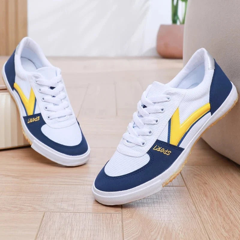 TrendLux Wear professional table tennis shoes with breathable mesh, anti-slip soles, designed for training and competition.