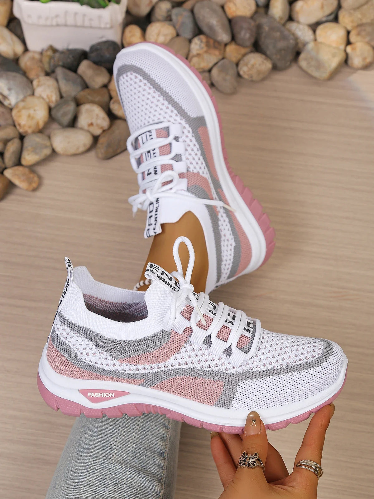 Women's Two-Tone Casual Sneakers | Lace-Up Fabric Low-Top Shoes | Summer 2026 - TrendLux Wear