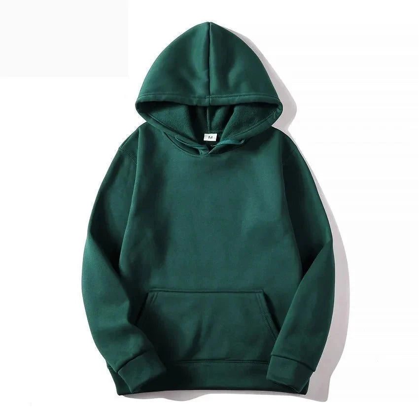 Unisex heavyweight American High Street hoodie by TrendLux Wear in plus size fleece pullover, shown in a cozy, relaxed fit.