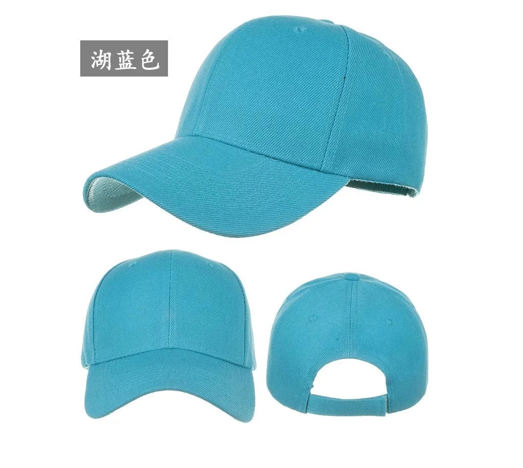 Unisex solid color baseball cap by TrendLux Wear featuring a 5-panel structured design in multiple colors.
