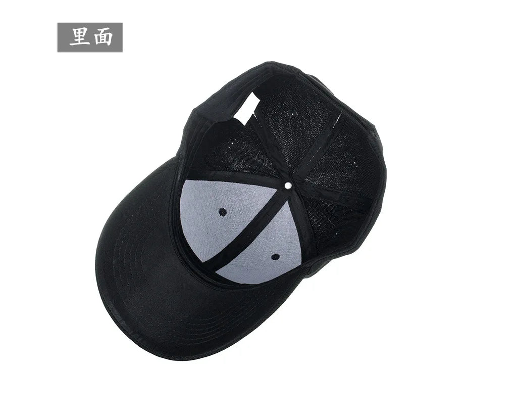 Unisex solid color baseball cap by TrendLux Wear, 5-panel structured hat in a neutral shade, front view showing adjustable strap