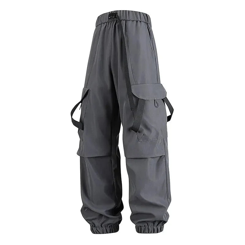 Men's cycling long pants by TrendLux Wear, loose fit sport trousers with multiple pockets in a dark color, suitable for active riding.