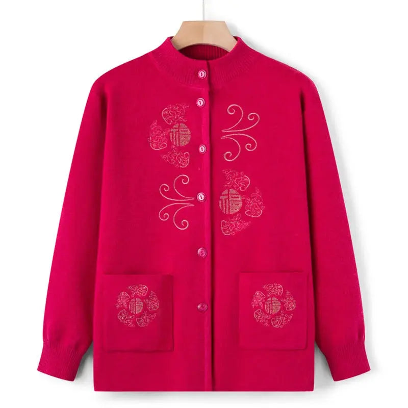 TrenLux Wear Women's Vintage Printed Knit Cardigan Coat — Wool Blend Outerwear, Sizes M–3XL TrenLux Wear