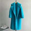 Winter Jacket Women Long Coat  Wool Woven Fabric Thick Warm Outerwear Oversize Fashion Streetwear Teddy Bear Coats
