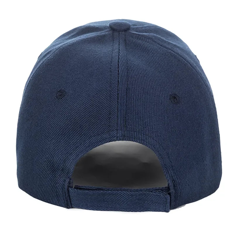 Unisex plain baseball cap by TrendLux Wear featuring adjustable strap and structured design in multiple colors.