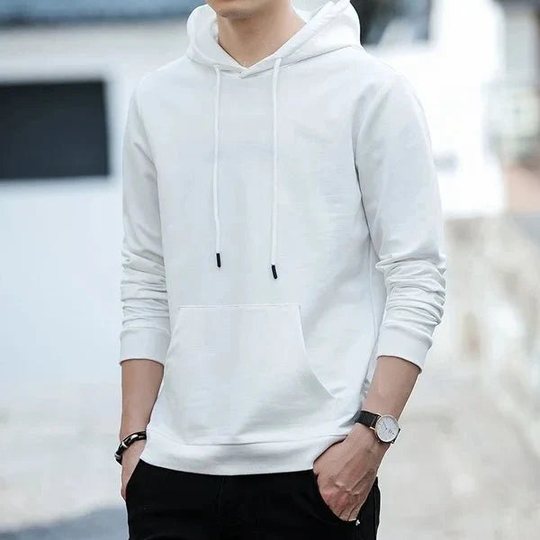 Men's Harajuku pullover hoodie by TrendLux Wear, casual streetwear sweatshirt in various colors, featuring a relaxed fit and soft fabric.