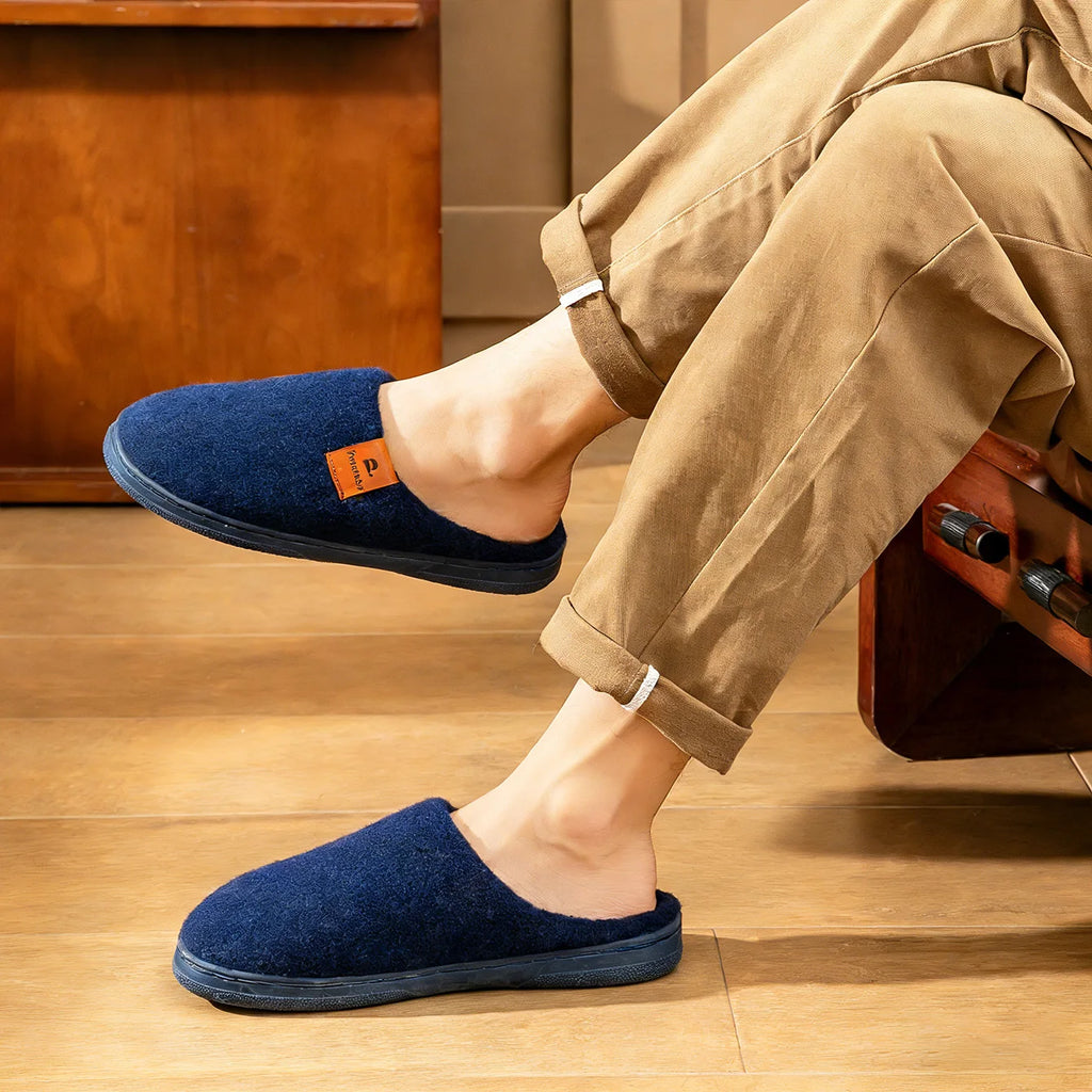 Men's Winter Felt Platform House Slippers – Cozy Non-Slip Indoor & Outdoor