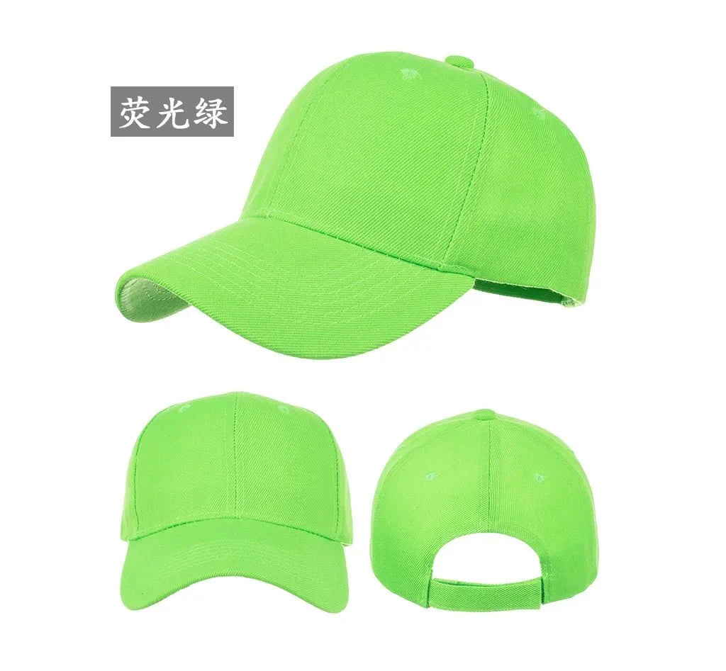 Unisex solid color baseball cap by TrendLux Wear, 5-panel structured hat in various colors, shown in black with adjustable strap