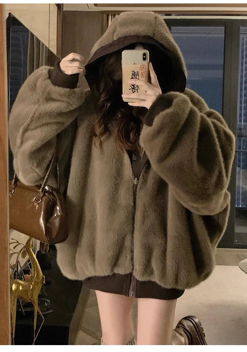 Winter Women Jacket Coats Parkas Female Double-sided Cotton Hooded Overcoat Thick Warm Jackets Windproof Casual Snow Outerwear