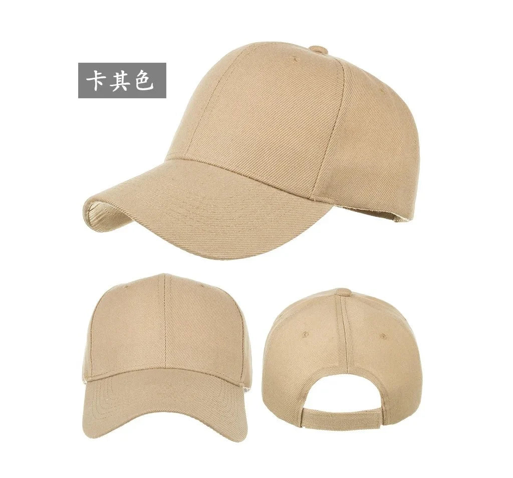 Unisex solid color baseball cap by TrendLux Wear, 5-panel structured hat in a neutral shade, front view showing classic style.