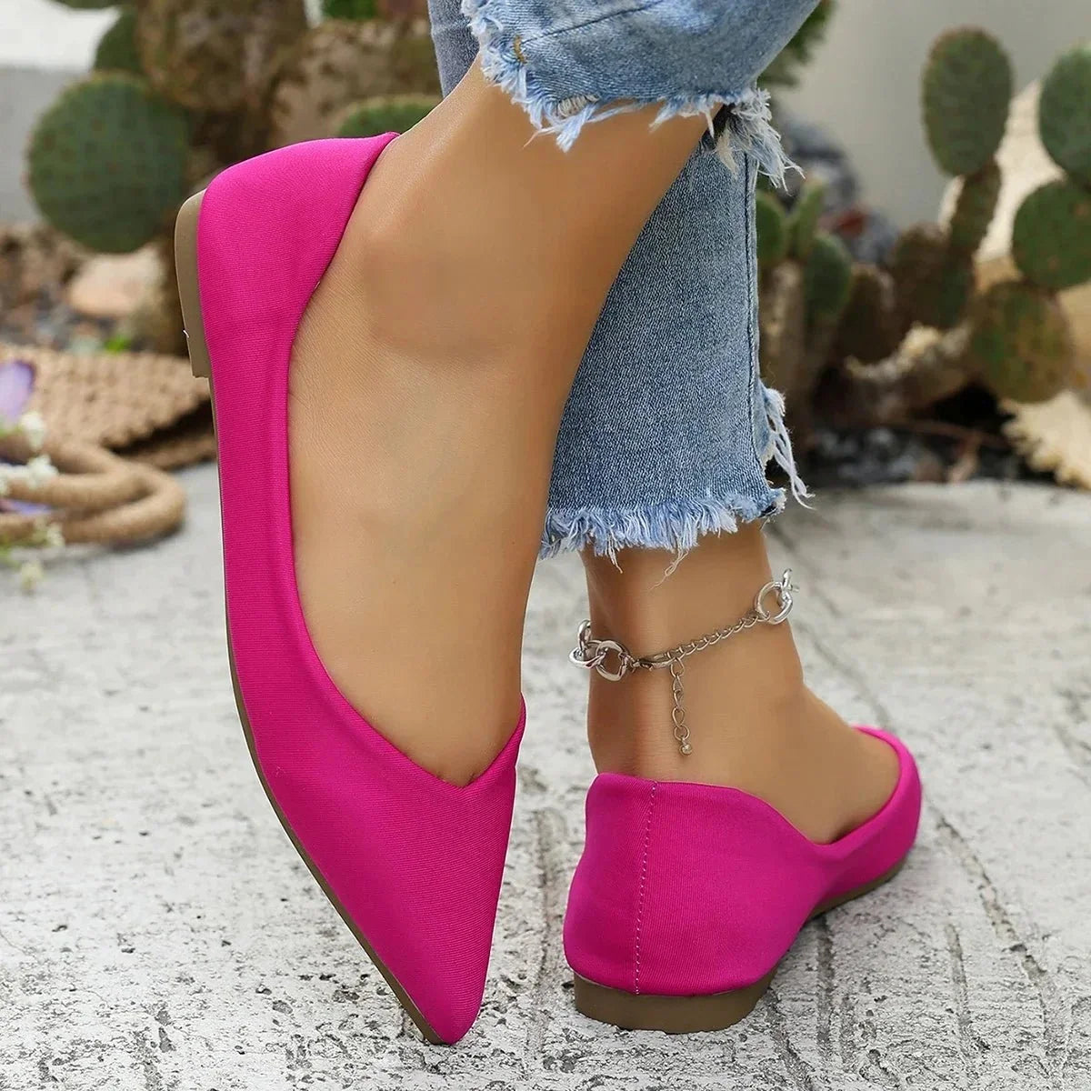 Plus size women's lightweight slip-on ballet flats by TrendLux Wear, featuring a comfortable and stylish design.