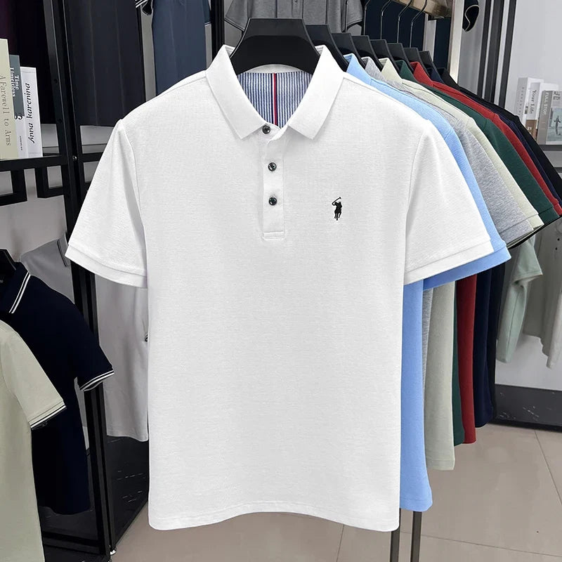 Men's Embroidered Cotton Golf Polo