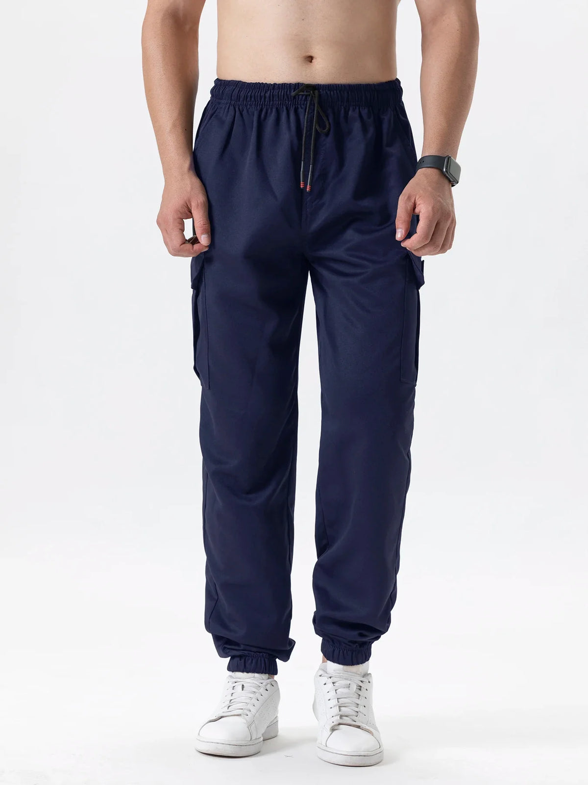 Men's tactical cargo pants by TrendLux Wear, loose fit outdoor joggers with multiple pockets in seven colors.