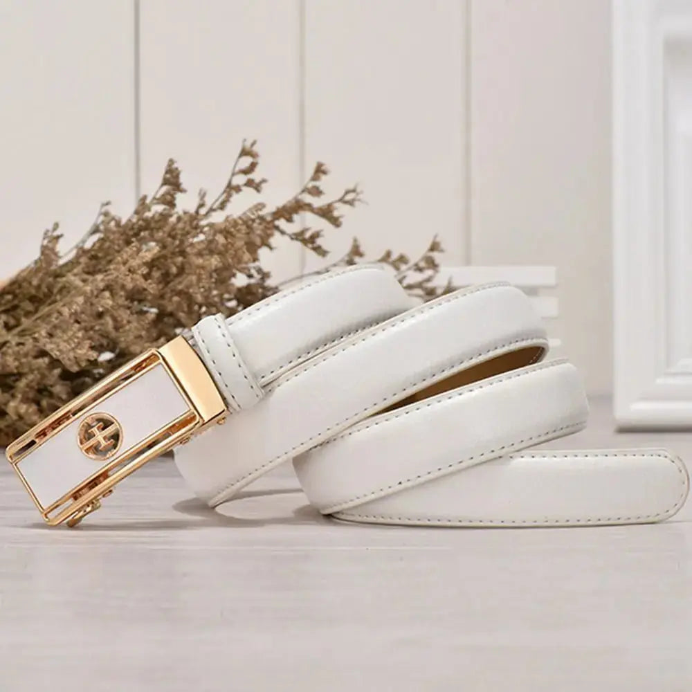 Women's Luxury Genuine Leather Belt — Automatic Buckle Waistband (105 cm) TrenLux Wear