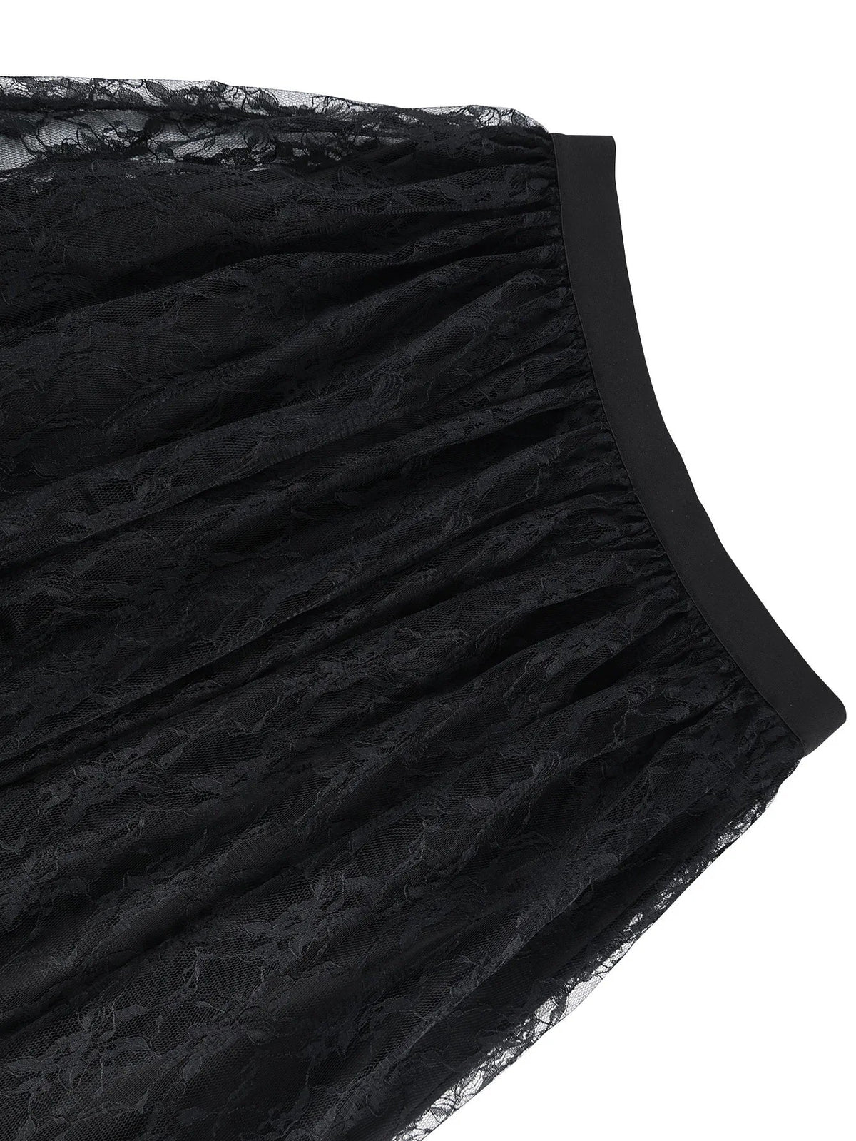 Women's Black African Lace Hem A-Line Dress | Church & Wedding Guest - TrendLux Wear