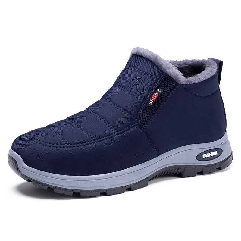 Women’s Plush Winter Snow Boots – Warm Slip-On Ankle Booties with Rubber Sole