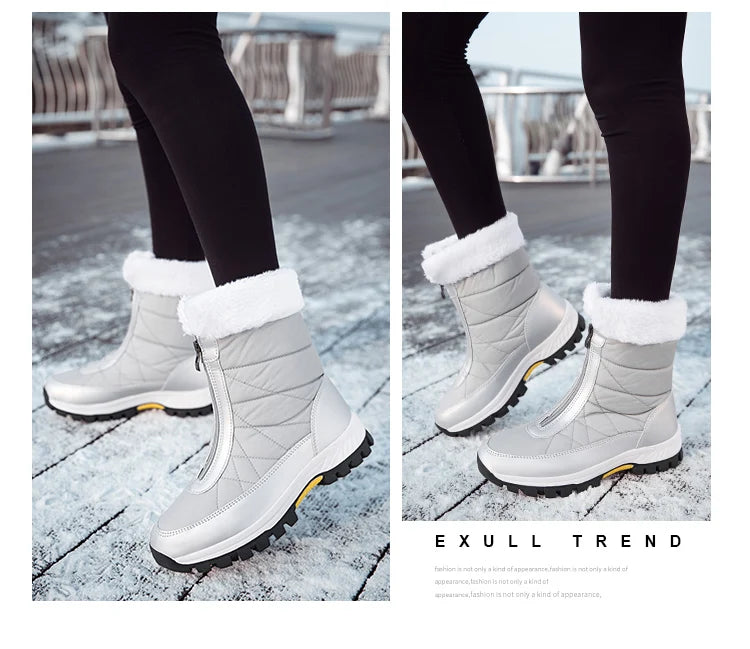 Women’s Fleece-Lined Winter Snow Boots – Non-Slip Warm High-Top Walking Boots