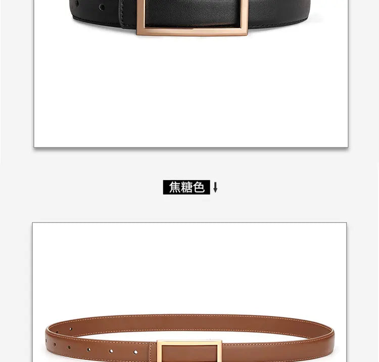 Women's Genuine Leather Belt — Metal Buckle Strap for Jeans & Dresses TrenLux Wear