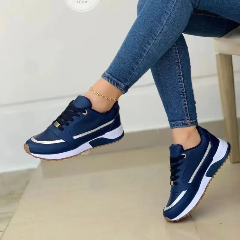 TrenLux Wear Women's Lace-Up Height-Increasing  Casual Sneakers TrenLux Wear