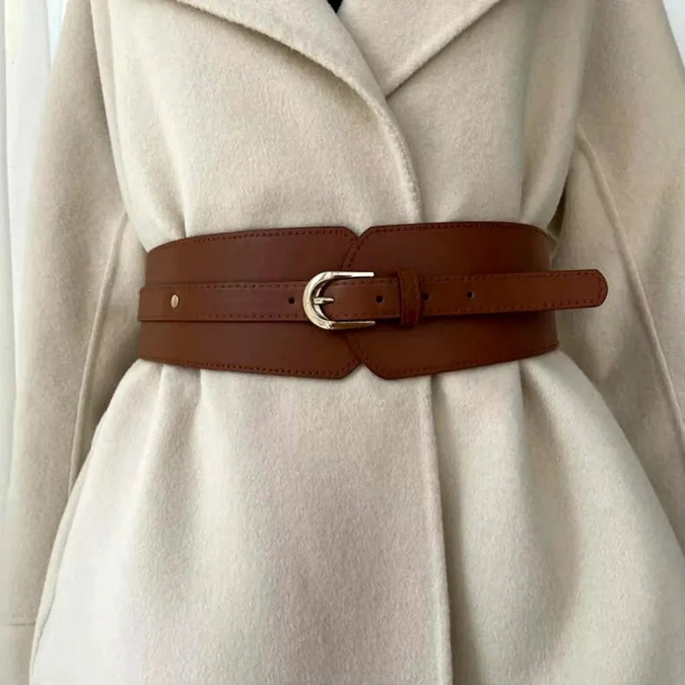Women's adjustable corset waist belt by TrendLux Wear, featuring a sleek design and secure buckle for a stylish fit.