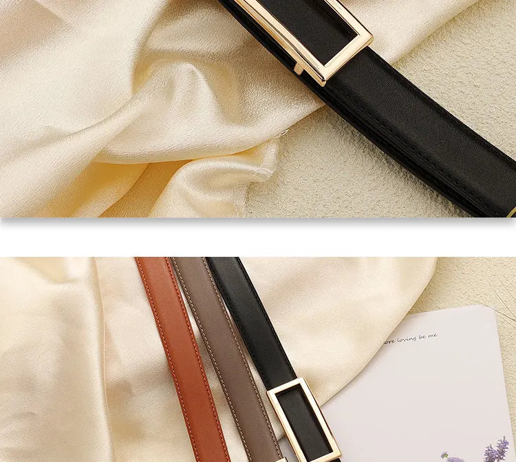 Women's Genuine Leather Belt — Metal Buckle Strap for Jeans & Dresses TrenLux Wear