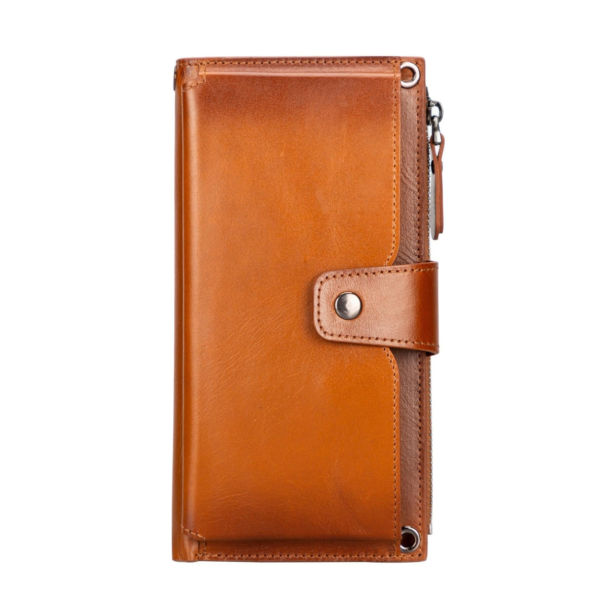 DC-TORONATA Kaycee leather women's cell phone wallet with strap, featuring multiple card slots and a secure strap closure.