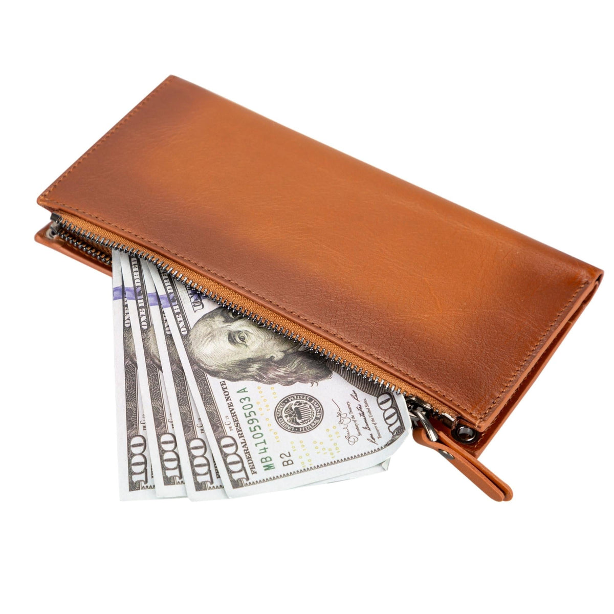 DC-TORONATA Kaycee Leather Women's Cell Phone Wallet with strap showing black leather design and compact storage for phone and cards.